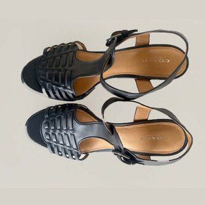 Coach Izzy Woven High Heel Sandals Size 9.5